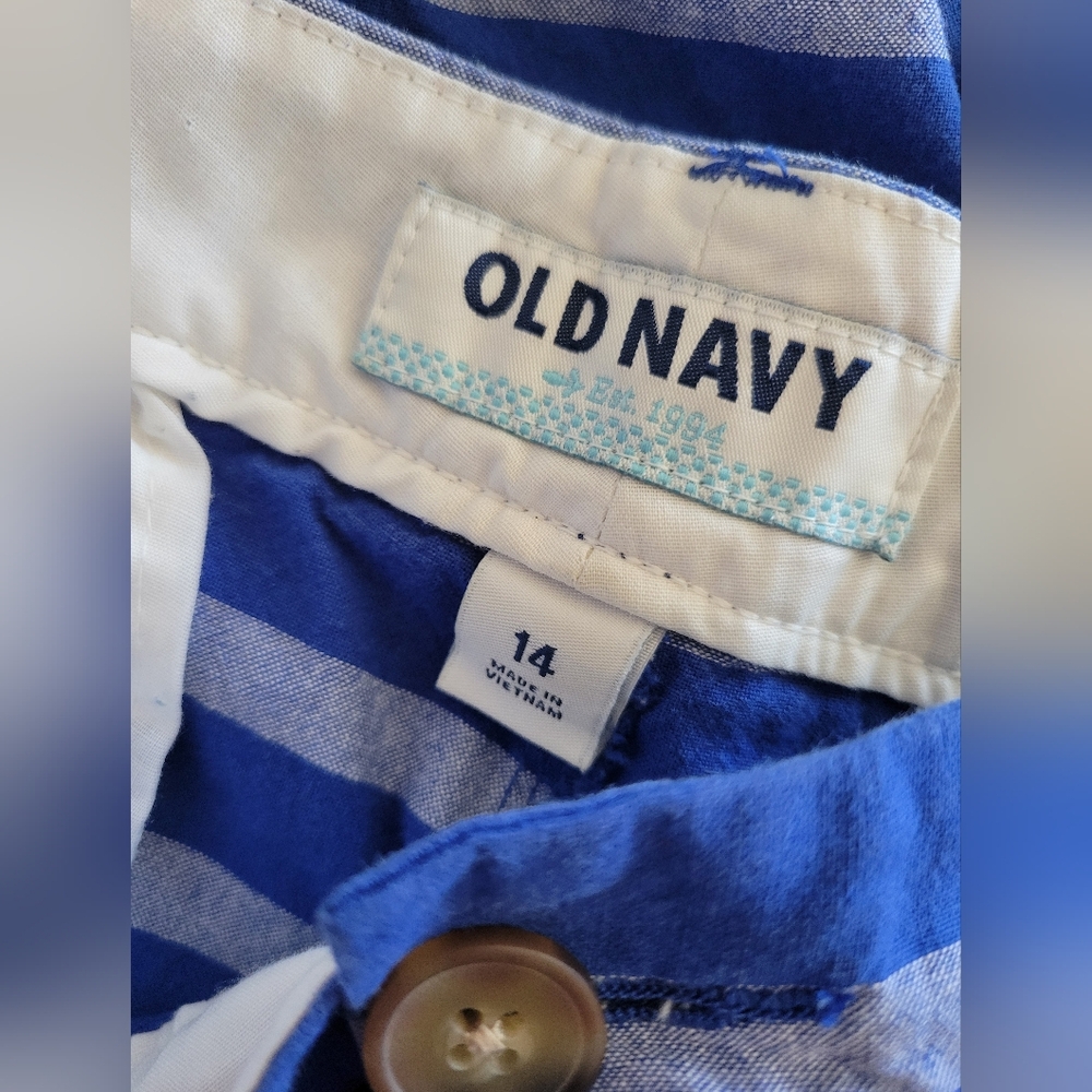Old Navy Blue and Gray Striped Short Shorts. Womens Size 14 Regular 2014 Y2K - Picture 6 of 8